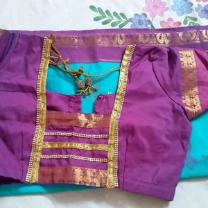 Saree With Designer Stiched Blouse