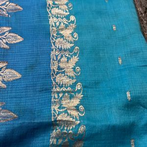 Blue Cotton Saree