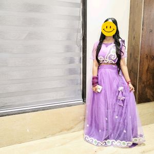 Lavender Beautiful Stitched Lehenga 🥰💗