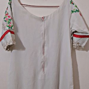 Stiched Ambroided Kurta And Dupatta