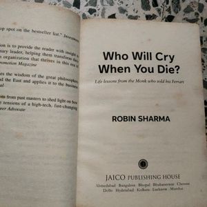 "Who will Cry When You Die" By Robin Sharma