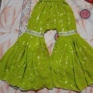 Girls Gharara With Front Open Frock And Dupatta