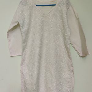 White Embroidery Kurta