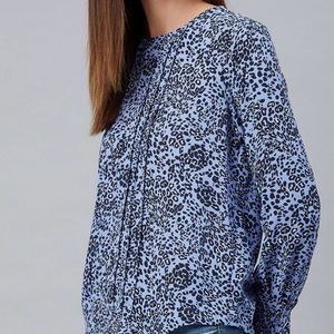 Marks & Spencer Blue Leopard Print Top