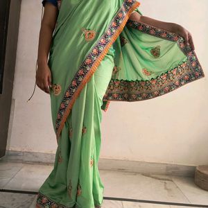 Green Saree Partywear 🌿