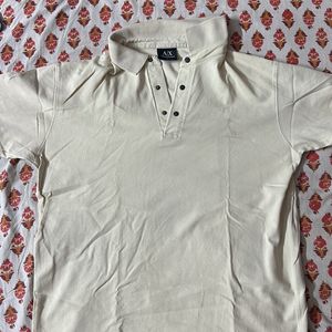 Armani Exchange Cream Polo Tshirt