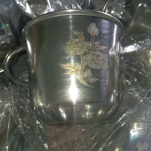 Stainless steel Royal Flower Design Coffee Tea Cup