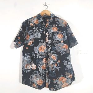 Black Floral Print Shirt (Men's)