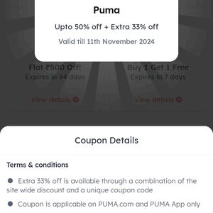 PUMA instant 33% Discount Voucher