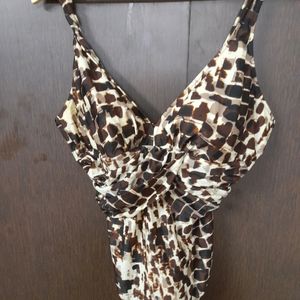 Brown Animal Print Swimsuit