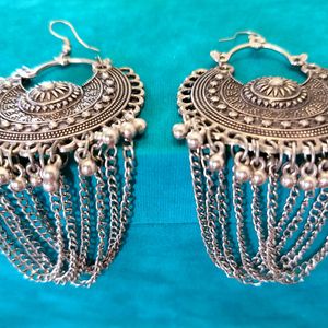 Silver Plated Chained Chandbalis