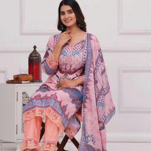 Sequins Work Digital Printed Pakistani Kurta Set