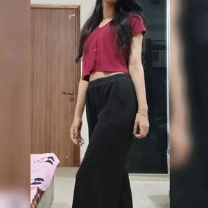 Maroon Colour Crop Top Used Once Or Twice