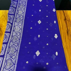 Navy Blue Cotton Saree