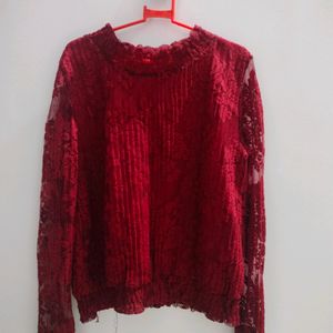 Maroon Colour Full Sleeves Top