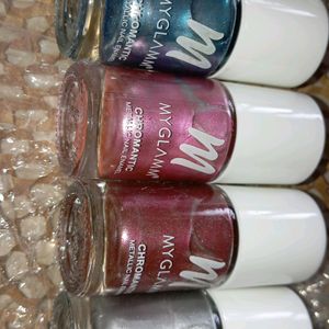 Combo Of 4 Metalic Nail Enamel