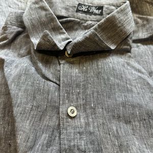 Formal Wear Grey Cotton Linen Shirt Unused