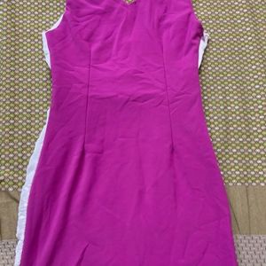 Beautiful White Purple Detailed V Neck Dress Women