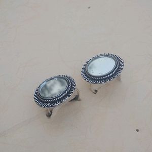 Mirror Work Oxidised Earrings ✨