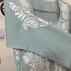 Dusty Green Chikankari Kurta