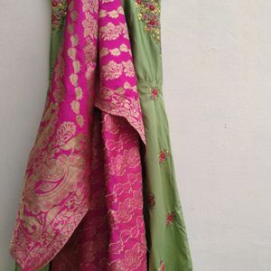 Women's Mehndi Function Gown.