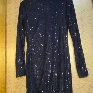 black fur sequence dress