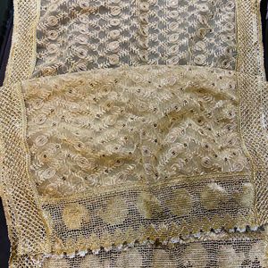 Designer Net Golden Dupatta