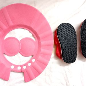 Baby Cotton Sandals  And Bath Cap