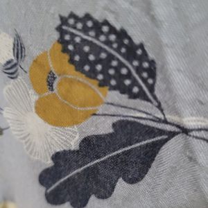 Grey blue Rayon Floral Shirt