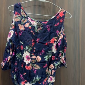 Floral Cold Shoulder Top