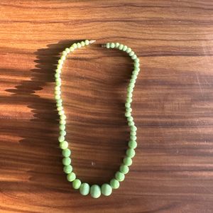 Light Green Glass Beaded Necklace