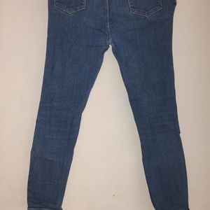 Ankle Length Blue Skinny Jeans