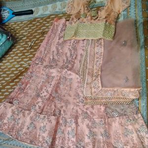 Bridal Lenhga With Choli & Dupatta.... Net Dupatta