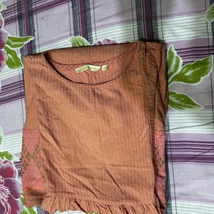 Avaasa Peach Colour Kurta Size M