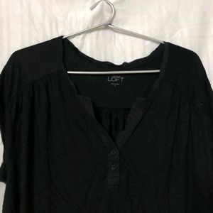 Loft Black Short Sleeve Top