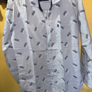 NEW GREY PRONTED SHIRT WITH GREAT QUALITY