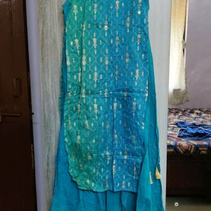 Trishaa Full Gown With Sea Blue Colour