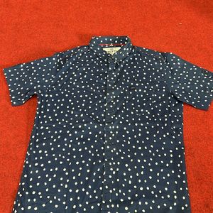 Navy Blue Dotted Shirt