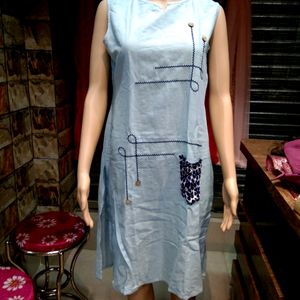 Sky Blue Colour Kurti