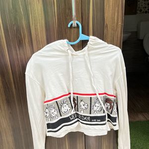 Neww Shoppers Stop Rio Cropped White Hoodie