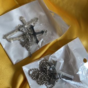 Jesus Cross Earrings And Pendant Combo