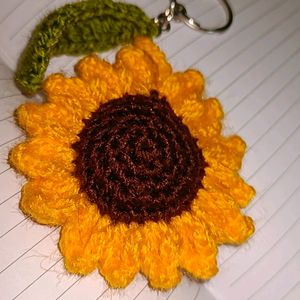 Crochet sunflower Keychain