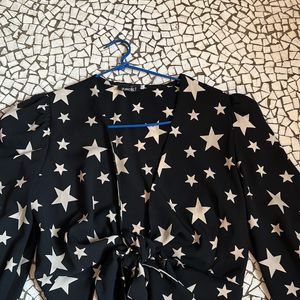 A Starry Wrap Crop Top