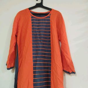 Orange N Grey Kurti