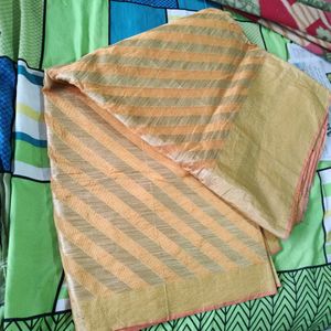 Beautiful Yellow - Golden Handloom Saree