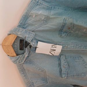 Zara Denim Jacket With Tag