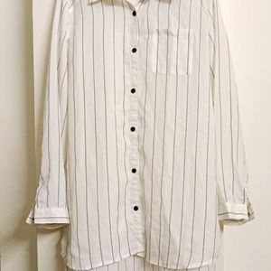 Women Striped White Shirt