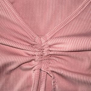 Pink Crop Top Bow Detailing