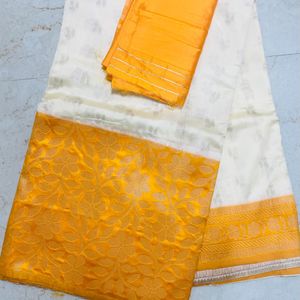 Offwhite Art Silk Saree