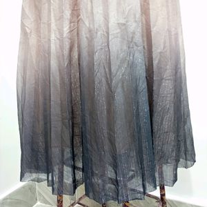 Dual Coloured Pleated Midi Skirt